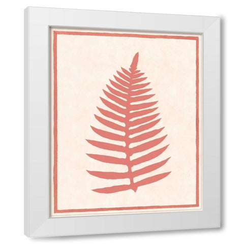 Silhouette in Coral I White Modern Wood Framed Art Print by Davies, Susan