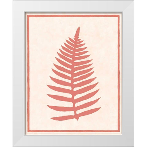 Silhouette in Coral I White Modern Wood Framed Art Print by Davies, Susan