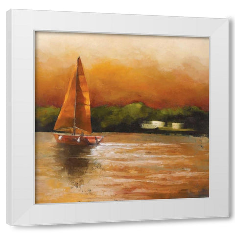 Majorcan Sail I White Modern Wood Framed Art Print by Rogers, Adam