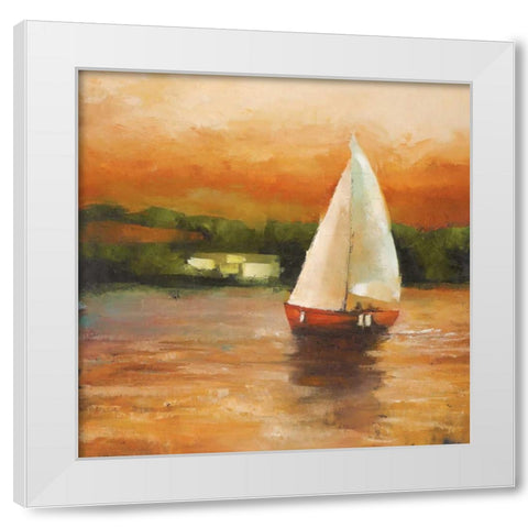 Majorcan Sail II White Modern Wood Framed Art Print by Rogers, Adam