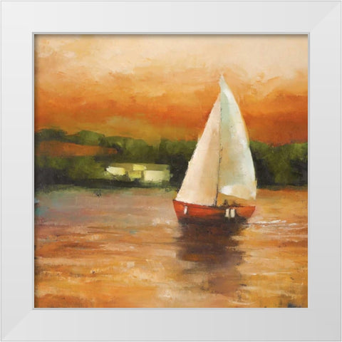 Majorcan Sail II White Modern Wood Framed Art Print by Rogers, Adam