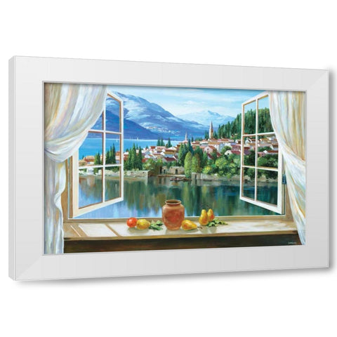 Lago di Fiori White Modern Wood Framed Art Print by Lorenzo, Dante