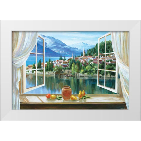 Lago di Fiori White Modern Wood Framed Art Print by Lorenzo, Dante
