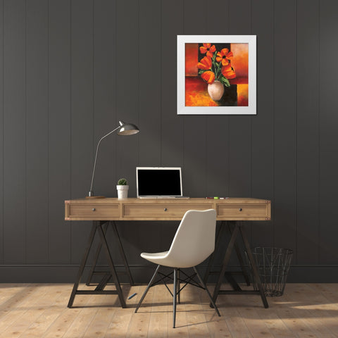 Pizazz Variations I White Modern Wood Framed Art Print by King, Michael