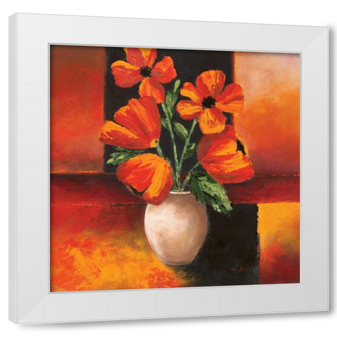 Pizazz Variations I White Modern Wood Framed Art Print by King, Michael