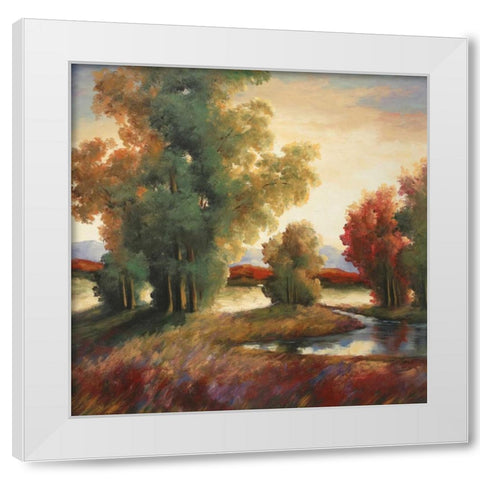 Mountain Shadows White Modern Wood Framed Art Print by Rogers, Adam