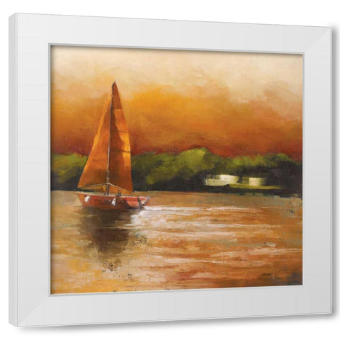 Majorcan Sail Petites A White Modern Wood Framed Art Print by Rogers, Adam