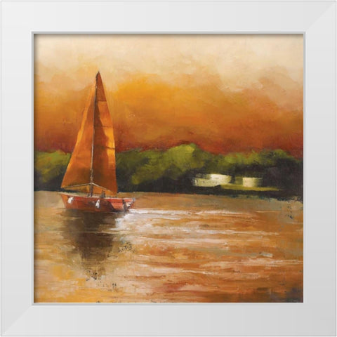 Majorcan Sail Petites A White Modern Wood Framed Art Print by Rogers, Adam