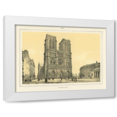 Notre Dame White Modern Wood Framed Art Print by Anonymous
