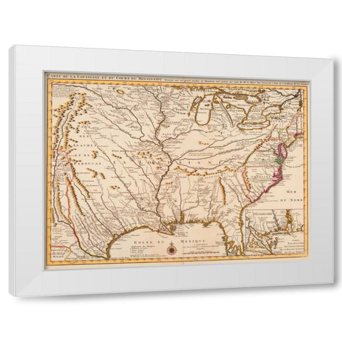 Rivers of America 1720 White Modern Wood Framed Art Print by LIsle, Guillaume