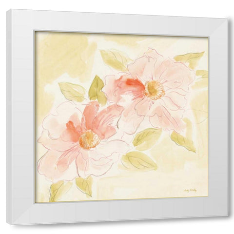 Ballerina Rose White Modern Wood Framed Art Print by Shelby, Judy