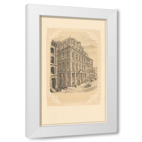 Broadway and 29th White Modern Wood Framed Art Print by Old New York