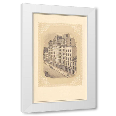 Grand and Crosby White Modern Wood Framed Art Print by Old New York