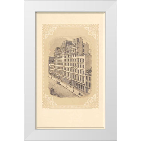 Grand and Crosby White Modern Wood Framed Art Print by Old New York