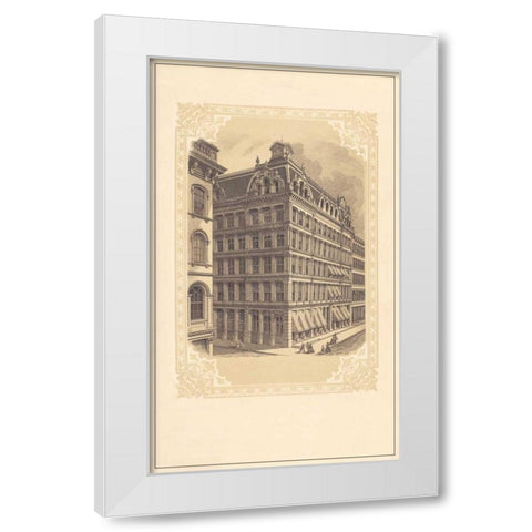 Broadway and Cedar White Modern Wood Framed Art Print by Old New York