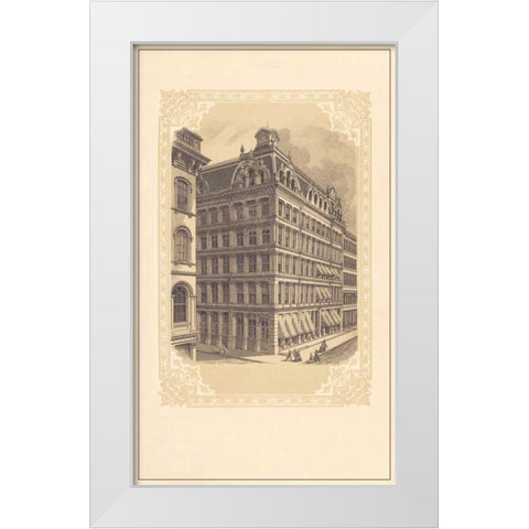 Broadway and Cedar White Modern Wood Framed Art Print by Old New York