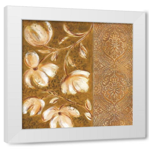 Bukara Paisley II White Modern Wood Framed Art Print by King, Michael
