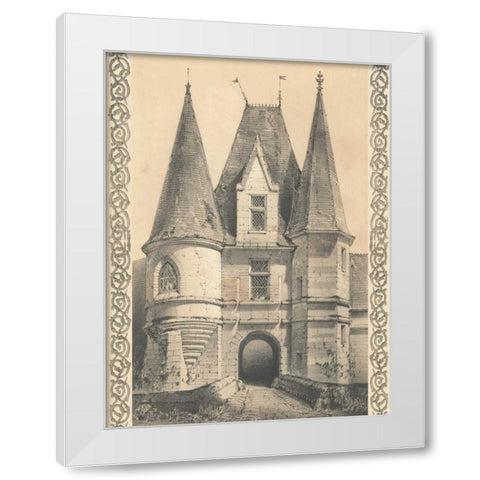 Bordeaux Chateau II White Modern Wood Framed Art Print by Fermin Cassas, Louis