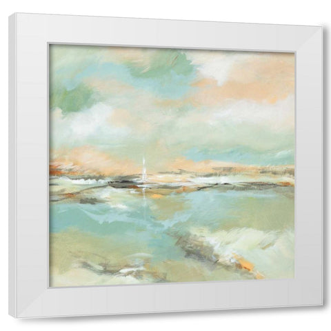 Waterline I White Modern Wood Framed Art Print by King, Michael