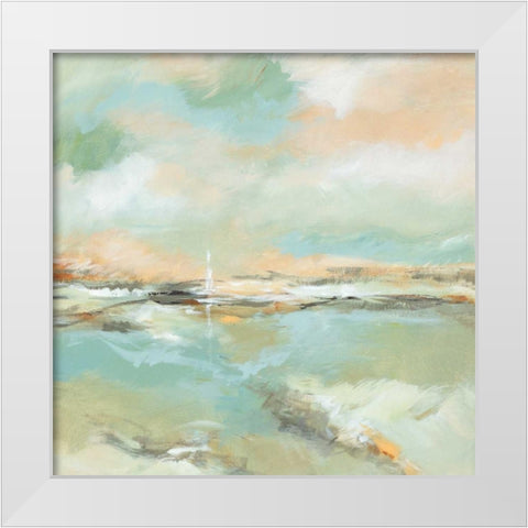 Waterline I White Modern Wood Framed Art Print by King, Michael