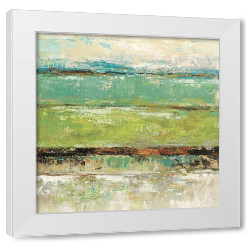 Living Green I White Modern Wood Framed Art Print by King, Michael
