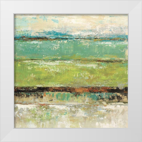Living Green I White Modern Wood Framed Art Print by King, Michael
