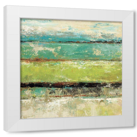 Living Green II White Modern Wood Framed Art Print by King, Michael