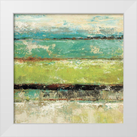 Living Green II White Modern Wood Framed Art Print by King, Michael