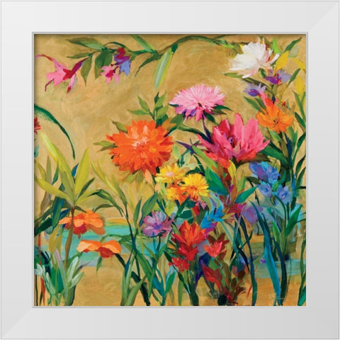 spring flowers, garden White Modern Wood Framed Art Print by Collins, Martha
