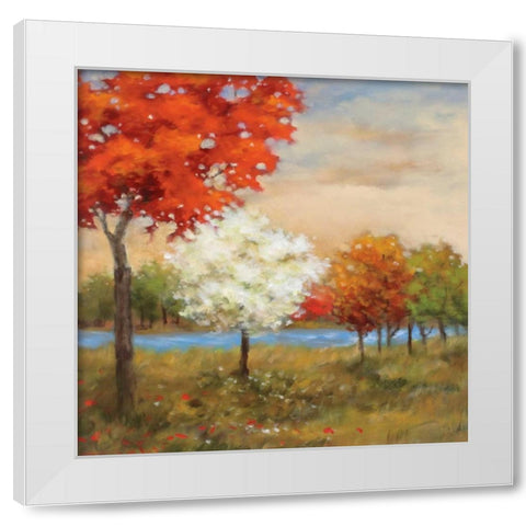 Four Seasons White Modern Wood Framed Art Print by Rogers, Adam
