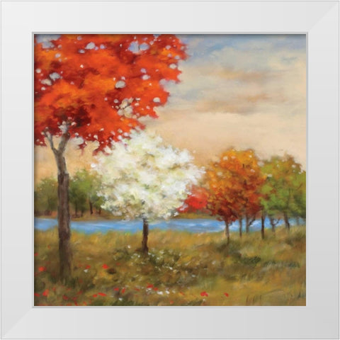 Four Seasons White Modern Wood Framed Art Print by Rogers, Adam