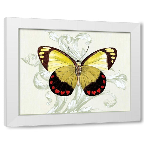 Butterfly Theme II White Modern Wood Framed Art Print by Davies, Susan