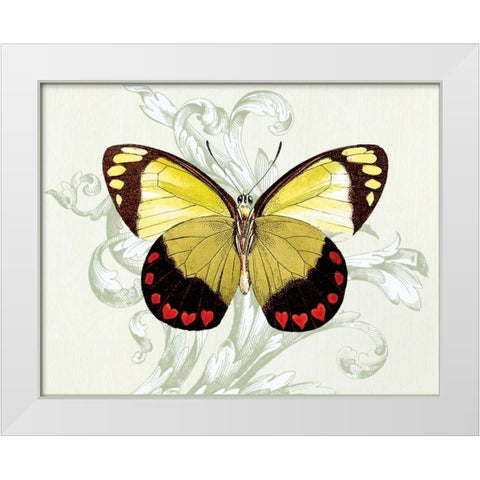Butterfly Theme II White Modern Wood Framed Art Print by Davies, Susan