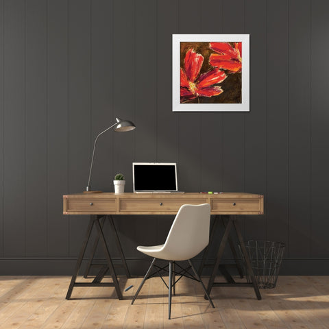 Scarlet Fever I White Modern Wood Framed Art Print by Bannister, Cory