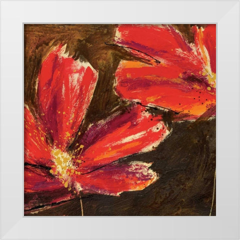 Scarlet Fever I White Modern Wood Framed Art Print by Bannister, Cory