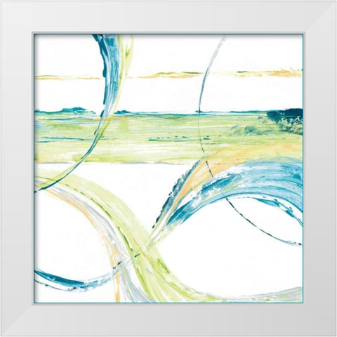 Carousel II White Modern Wood Framed Art Print by King, Michael