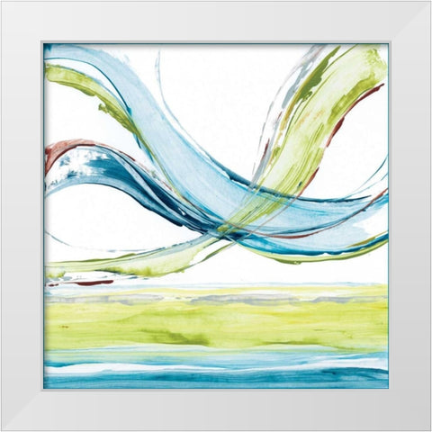 Carousel III White Modern Wood Framed Art Print by King, Michael