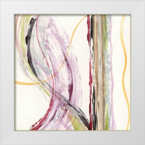 Honeysuckle Rose II White Modern Wood Framed Art Print by King, Michael