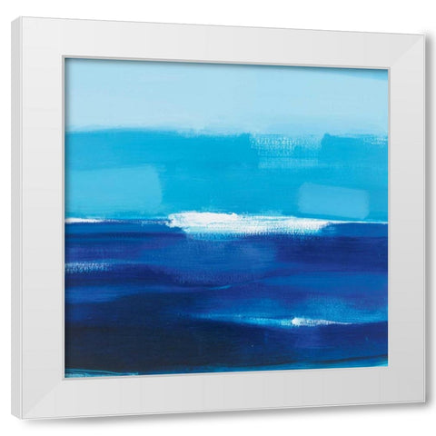 Cerulean Seas White Modern Wood Framed Art Print by Roth, Jack