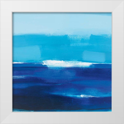 Cerulean Seas White Modern Wood Framed Art Print by Roth, Jack