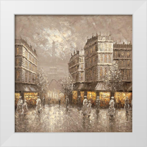 City of Light White Modern Wood Framed Art Print by Letellier, Gerard
