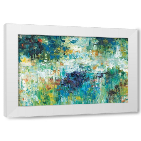 Falling Waters White Modern Wood Framed Art Print by Roth, Jack