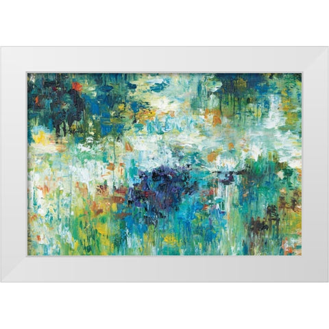 Falling Waters White Modern Wood Framed Art Print by Roth, Jack