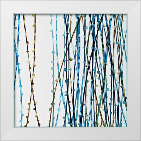 Aqua Sensations I White Modern Wood Framed Art Print by Roth, Jack