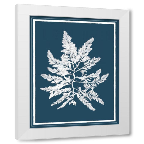 Indigo Seas III White Modern Wood Framed Art Print by Lawrence, David