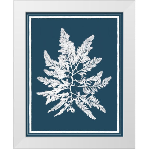 Indigo Seas III White Modern Wood Framed Art Print by Lawrence, David