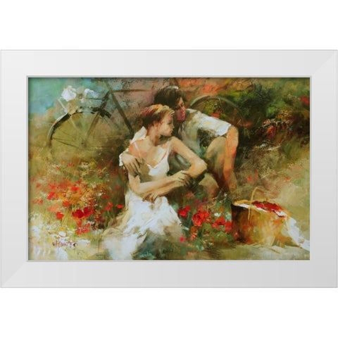 In Love White Modern Wood Framed Art Print by Haenraets, Willem