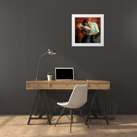 Tango Passion White Modern Wood Framed Art Print by Haenraets, Willem