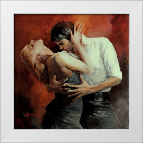 Tango Passion White Modern Wood Framed Art Print by Haenraets, Willem