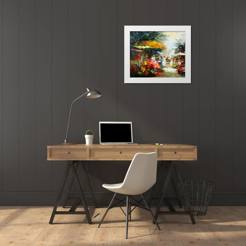 Market Place III White Modern Wood Framed Art Print by Haenraets, Willem
